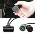 OBD2 Y Splitter Scanner Cable, High Flexibility OBDII 6Pin 9Pin Cable for Car. 