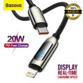 Baseus LED Display Fast Charging Cable USB Type C Nylon Braided Durable Data Cable. 