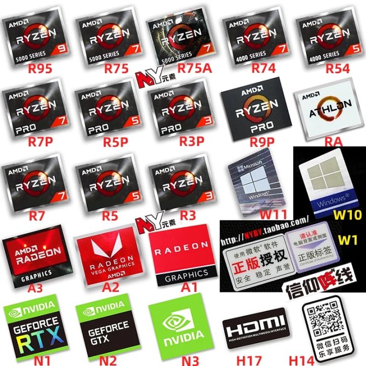 Original AMD Ryzen Ruilong R9 R7 R5 R3 5000 Series CPU Computer Sticker Notebook Label