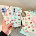 DEL for Redmi 13C Xiaomi Poco C65 Back Cover Clay Strawberry Cherry Pattern Phone Case Soft Silicone Luxury Silver Edge Lens Mobile Cover. 