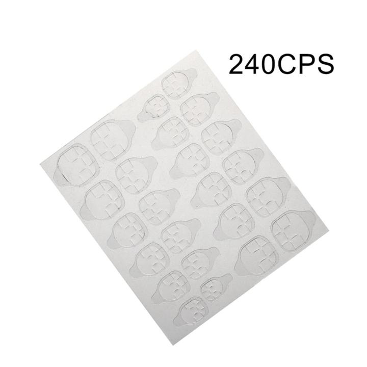 240Pcs Disposable Transparent Nail Art Stickers False Fingernail Adhesive Tips