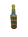 Handcrafted Multicolored Glass Bottle Sand Art - Unique Home Decor Accent. 