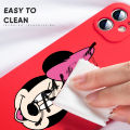 For Samsung A72 5G New Cartoon Minnie Mickey Mouse Design Side Design Phone Case Square Edge Pattern Liquid Silicone Casing Full Cover Camera Shockproof Protective Case. 