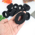 12 PCS EXTRA LARGE SIZE ELASTIC HAIR PONI TAIL FOR LONG HAIRS FLEXIBLE HAIR TIES RUBBER  PONY BAND BLACK PONYTAIL FOR GIRLS & WOMEN. 