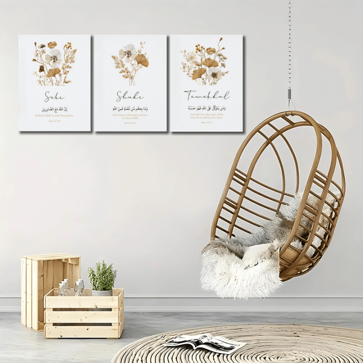 Set Of 3 Islamic Photo Frame For Room Decor Wall Art/ With High Quality Print
