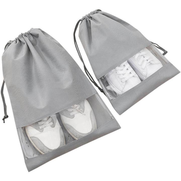 Pack of 10 Travel Shoes Storage bag with clear window non-woven with PVC Bag