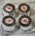 SET OF 4 AT Logo Car Wheel Center Caps Premium Quality 5.72 cm - 2.25 Inches Shining Chrome. 