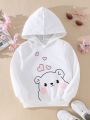 Cute White Bear Hoodie Sweatshirt for Kids, Babies, Teens, Girls Online Shopping Kids Winter Clothes. 