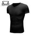 Men T-shirt Simple Whorl Texture Summer Top. 