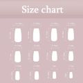 Simple Pink White Halo Dyeing Long Square Nails Detachable Full Cover Finished False Nails Press on Nails with Glue. 