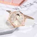 Women Watch Moon Numbers Dial Bracelet Watches Set Ladies Leather Band Quartz Wristwatch Women Female Clock Relogio Mujer Hot. 