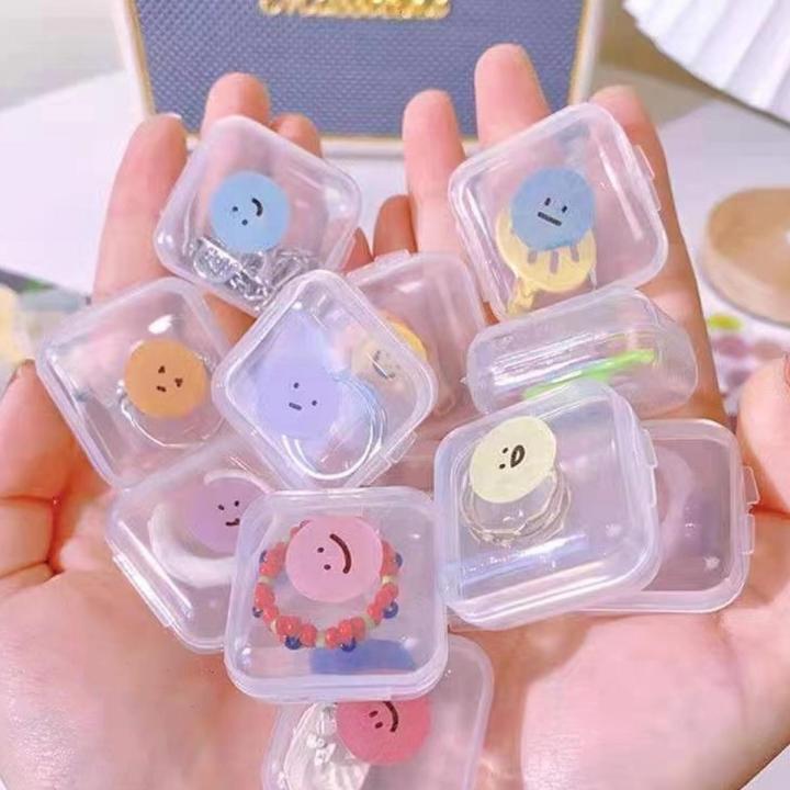 Mini Portable Plastic Transparent Square Jewelry Storage Case Container with Lid for Beads Jewlery and Cards