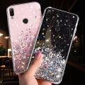 For Huawei Y6 Prime 2019 Back Cover Luxury Bling Shining Gold Foil Girls Cases Space Glitter Stars Soft Silicone Mobile Phone Protective Case. 