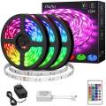 LED Strip Lights,16.4ft Pack of 1 RGB 300LEDs Waterproof Light Strip Kits with infrared 44 Key, Suitable for Room,TV, Ceiling, Cupboard Bar Home Decoration. 