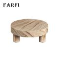 Wooden Round Stool Handcrafted Wooden Plant Stand for Indoor Outdoor Home Decor Stylish Flower Pot Holder with Wood Legs Buyers' Favorite Wooden Plant Pot Stand. 