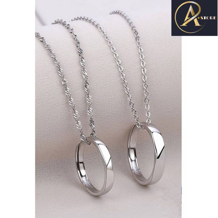 Silver & Golden Ring Locket/Pendant/Necklace for Girls & Women