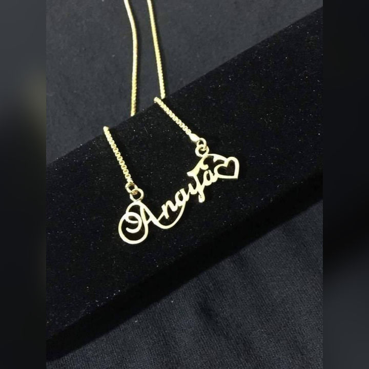 Silver Ananya Pandey Name Locket Name Locket For Girls, Name