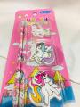Pack of 2 Unicorn Pencils and 3 Erasers For Kids School Stationary. 