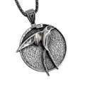 Vintage Gothic Fashion Witch wizard Pendant Necklace Wolf Head Bird Shape Geralt Animal Collar Chain Punk Bijouteries For Men. 