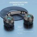 Phonikas Q9 Gaming Bluetooth Wireless Headphones With Removable External Mic - PHOINIKAS Q9 Gaming Headset 3.5mm Wired/Wireless bluetooth5.0 40mm Driver LED Light Over-ear Headphone with Mic for Computer PC PS3/4. 