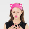 Women Korean Style Cute Cat Ears Elastic Face Wash Headdress Headband Hair Band. 