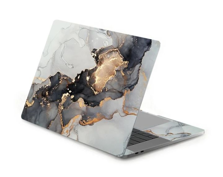 Black Gold Marble Laptop Skin Vinyl Sticker Decal, 12 13 13.3 14 15 15.4 15.6 inch Laptop Skin Sticker Cover Art Decal Protector Fits All Laptops