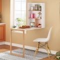 Foldable desk, Folding Shelf, Wall Mounted Rack, Space Saving Study Table, Storage Wooden Shelf. 
