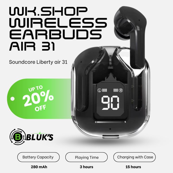 WKSHOP%20Air%2031%20Transparent%20Wireless%20Earbuds%20Bluetooth%205.3%20TWS%20Earphones%20HD%20Bass%20Touch%20Control%20Noise%20Reduction%20Gaming%20Earbuds%20Long%20Battery%20Stereo%20Sound%20Compatible%20with%20Android%20iOS%20Mobile%20Phones%20Charging%20Case%20Low%20Latency%20Handsfree%20Music%20Ear%20Buds%20-%20Image%204