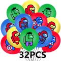 Among Us Figure Latex Balloon Game Banner Per Toys Black Happy Birthday Party Decorations Cartoon Toys For Kids Adult. 