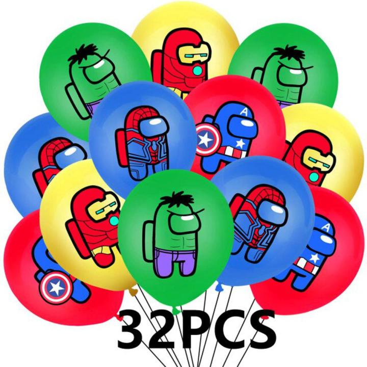 Among Us Figure Latex Balloon Game Banner Per Toys Black Happy Birthday Party Decorations Cartoon Toys For Kids Adult