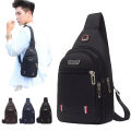 Men's Nylon Summer Casual Side Bag for Men - Crossbody Sling Messenger with 3 Zippers. 