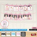 12 Months Photo Banner Collections Baby First Birthday Photo_Frame Bunting Garland. Party Decorations. Newborn 1 To 12 Months, Baby Boy & Girl Parties Decor Supplies, Monthly Milestone Photography Props, My First Year Gift, Theme Party. 