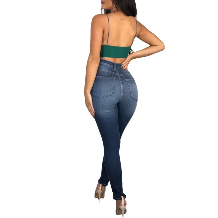 Women%20Ripped%20Jeans,%20Smooth%20Zipper%20High%20Waist%20Hip%20Lift%20Design%20%20Skinny%20Style%20Spring%20Clothing%20-%20Image%207