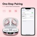CASCHO Wireless Earbuds, Bluetooth 5.3 Headphones, 60Hrs Playback HD Stereo Audio LED Display, Over-Ear IPX7 Waterproof Earphones with Earhooks, Built-in Mic (Rose Gold). 