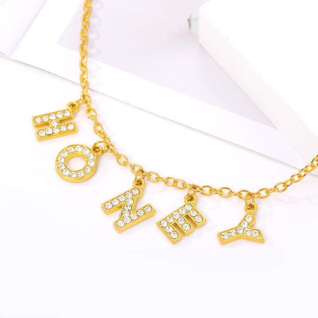 Crystal Collier Daddy Choker Necklace Women AAA Zircon Gold Chain Baby Angel Necklace Charm Chains Collares Jewelry Couple Gift
