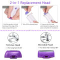 Painless Body Hair Trimmer Epilator USB Laser Remover for Men Women Face Leg Arm Bikini Armpit Hand Shaver Removal Eraser Tools with 3pcs Tinkle. 