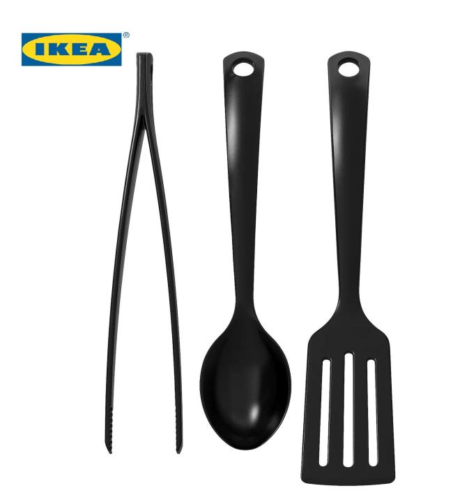3-Piece Kitchen Utensil Set IKEA GNARP, Black Imported - Spoons Cooking & Serving