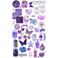 Pack of 46 Purple themed stickers for journaling/scrapbooking/laptop. 