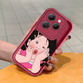 TA for Infinix Hot 40 Hot 40 Pro Back Cover Soft Square Ladder Beautiful Pink Girl Pattern Cases Silicone Camera Protection Phone Case. 