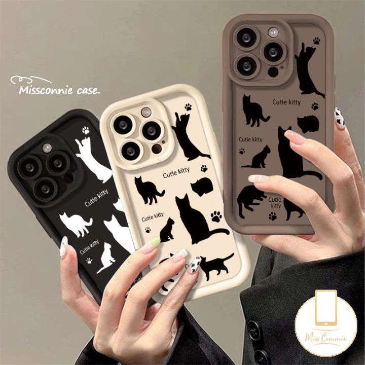 Black Cat Kitten Brand Case For Infinix Smart 8 7 Hot 30i 30 Play Tecno Spark Go 2024 10C 10 Go 2023 Camon 20 Pro Note 12 G96 30 Pro English Letters Couples Angel Eyes Soft Cover