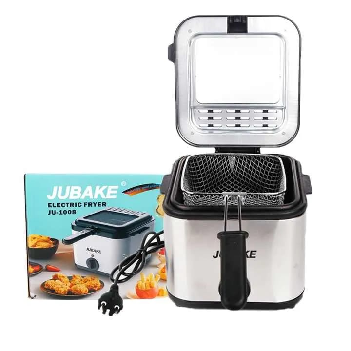 Jubake 3L Electric Deep Fryer, 1200 Watts, Household & Commercial Use, Non-Stick Coating Frying Machine for Fried Skewers, French Fries, and Chicken.