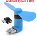 Mini Electric Fan For Android/TypeC/USB With USB Light. 