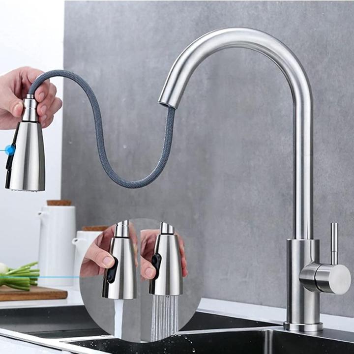 Pull Out Shower Tap with Movable Head | Pull Out Kitchen Sink Mixer Tap | 304 SS Rotatable Shower Mixer with Movable Head Modern-Kitchens
