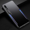 For Huawei P20 Electroplated Metal Back Panel Soft TPU Bumper Double Shockproof Protective Cover Compatible case. 