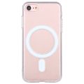 For iPhone SE 2020 / 8 Magsafe Case ple Magnetic Ring All-inclusive Clear Crystal Acrylic PC +TPU Shockproof Case. 