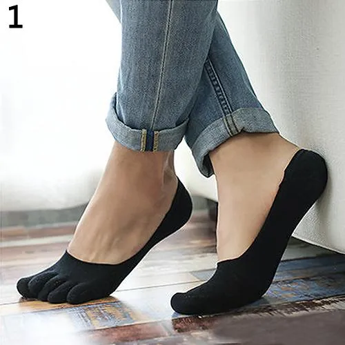 1Pair Men s Cotton Non slip Invisible Peds Socks Low Cut No Show Toe Socks Daraz.pk