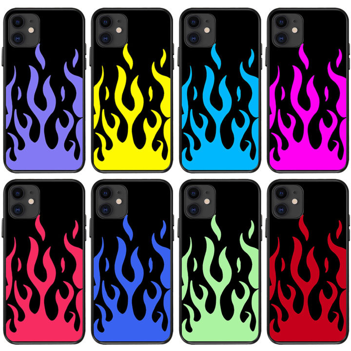 【Dislikelike】Applicable iPhone15XR Green Flame Phone Case green Flames phone case