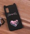 Vivo Y20 Rubberised Cute Soft Love Cat Mobile Cover For Girls. 