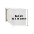 OPENNESS - Canvases for Painting - Pack of 5, 36 x 36 Inch Blank White Canvas Boards - 100% Cotton Art Panels for Oil, Acrylic & Watercolor Paint. 