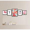 Kids Nursery Decor Frame Set with Prints, Baby Room Decoration 5 PCS Frame Collage, Nursery frame, New born Room Frame set Photo frames. 